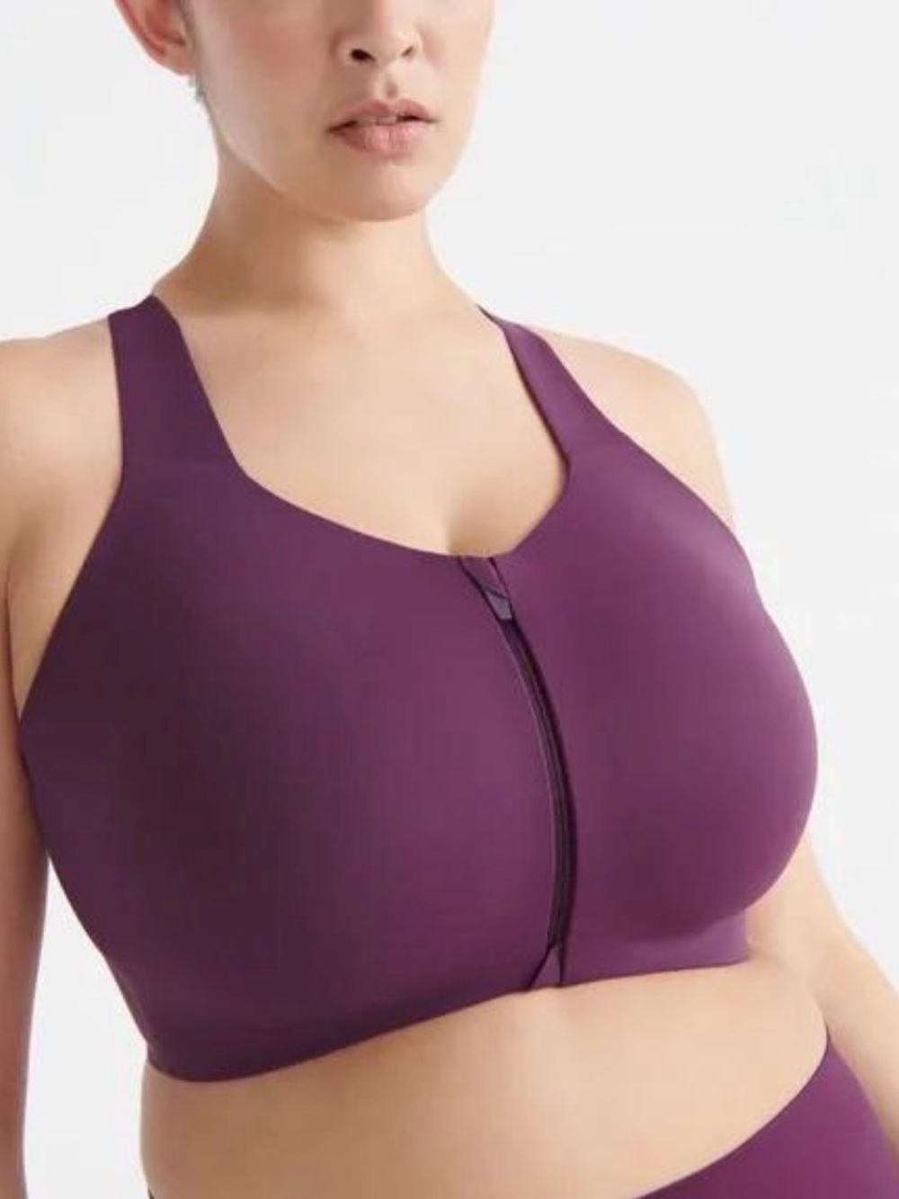 Knix Front-Zip Sports Bra – Burgundy / Berry XL